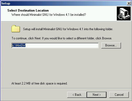 MinGW installation directory