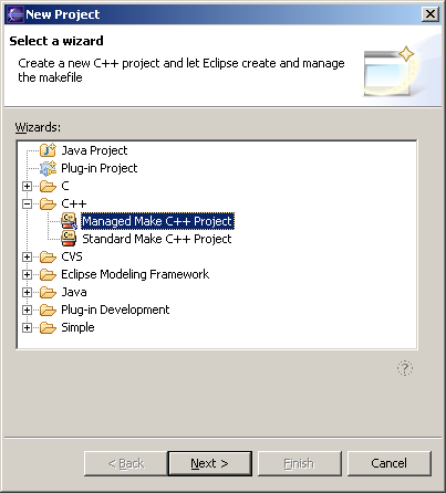 New Project screen