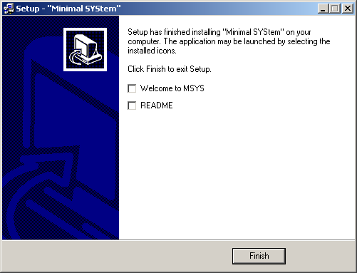 MSYS is done